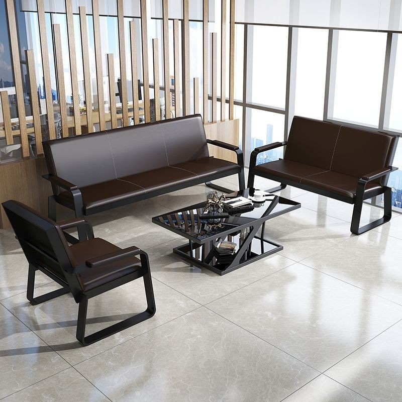 工場直販オフィスソファ応接室来客用シングル3人掛けレザーアート小型シンプルコーヒーテーブル組み合わせ|undefined