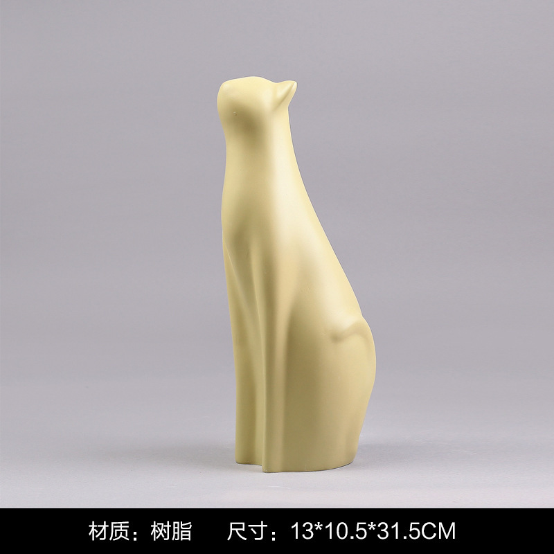 モダンでシンプルなかわいいペットの猫とクマの幾何学的な動物の装飾品北欧ホームモデルルームワインキャビネット子供部屋の装飾|undefined