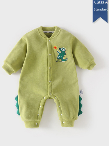 DUUDUU Spring and Autumn Season Plush Fleece Newborn Bodysuit for Boys and Girls, Warm Hosiery Climbing Suit for Infants