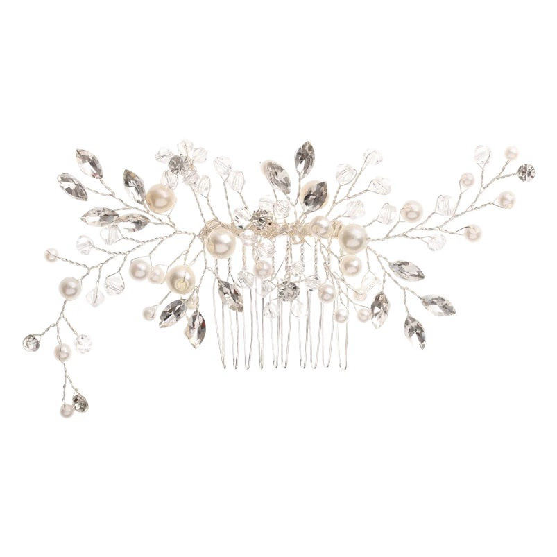 Erxun жемчужный гребень для волос белый кристалл головной убор банкетные аксессуары для волос головной убор невесты гребень трансграничный прямое одобрение с фабрики