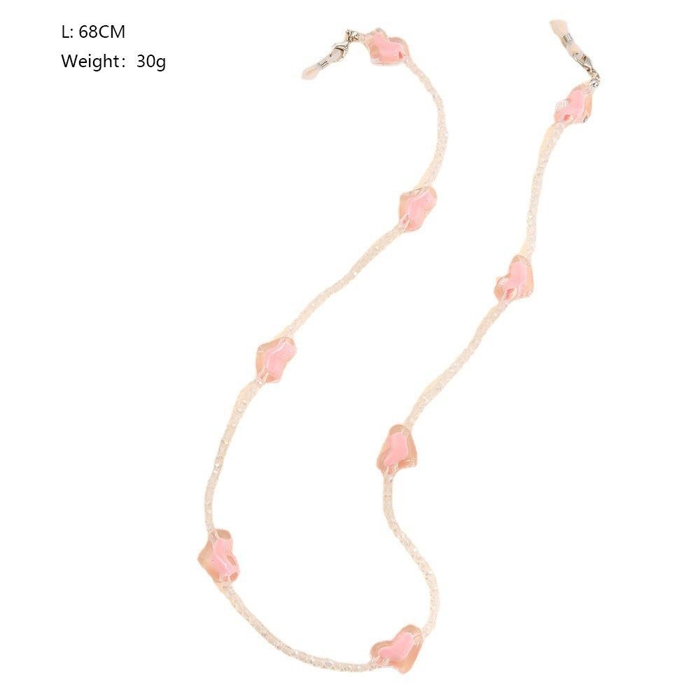 35g Weight Glasses Chain Classification Daily Occasion Acrylic Material Heart Shape Pattern Women's Gender Casual, Sweet Style Casual Sweet Heart Shape Arylic Women's Glasses Chain 无