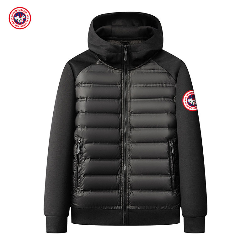 Cross-Border Autumn and Winter Warm Hooded Men's down Jacket Solid Color Casual Three-Dimensional Chinese Map Trendy Coat