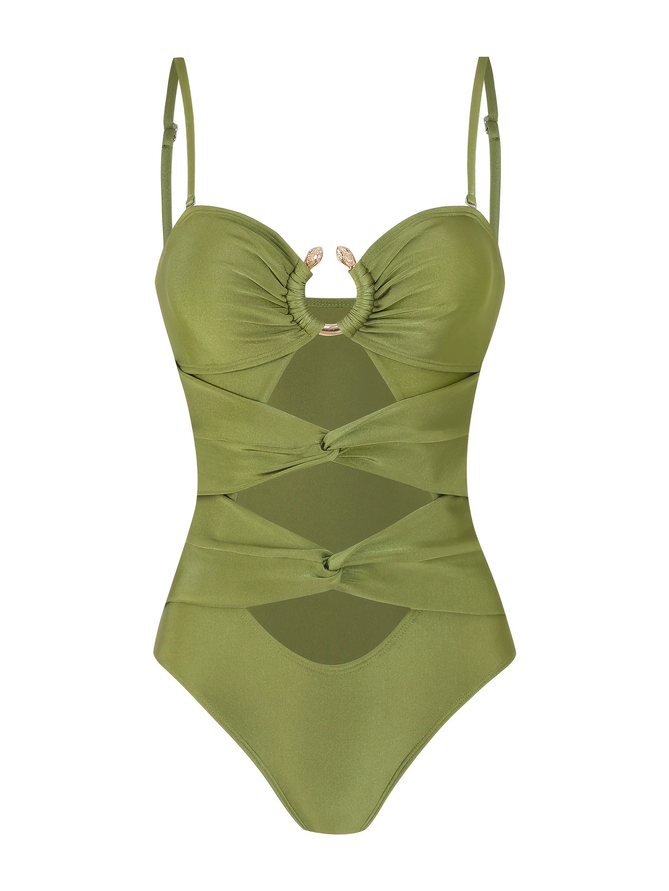 Pure Desire Hollow Swimsuit Women's One-piece Triangle Covers Belly, Shows Slimness, Covers Flesh, Sexy Hot Spring Купальник