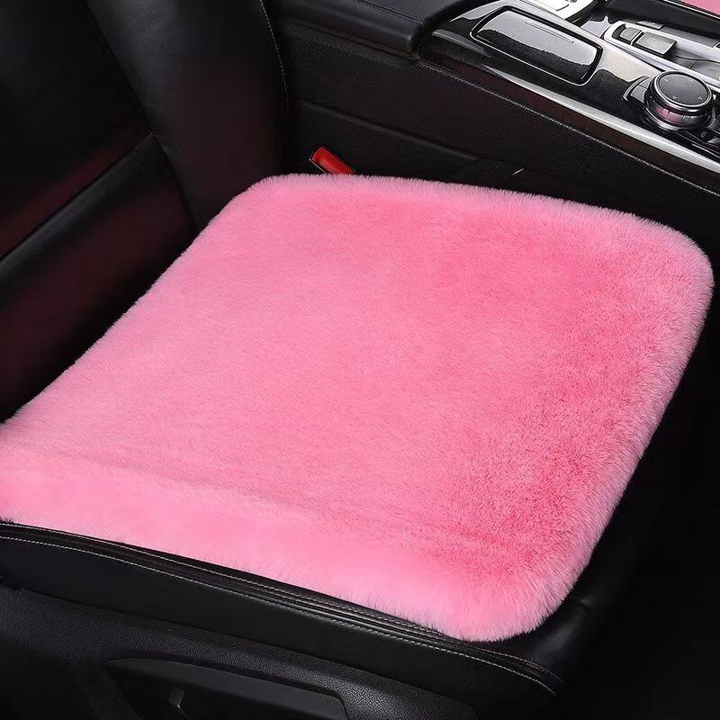 Winter Car Seat Cushion Imitation Rabbit Plush Small Three-Piece Warm and Thickeneded Backless Single Piece Single Cushion Square Cushion Universal Seat Cushion