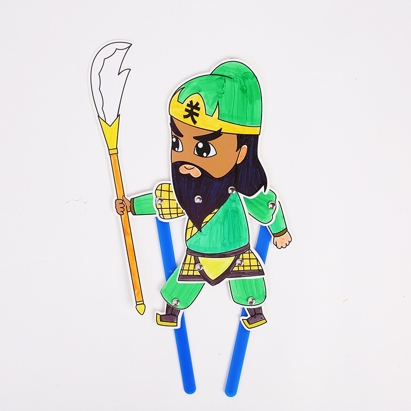 Juego de sombras Diy hecho a mano Viaje al oeste Personajes Puzzle para niños Paquete de material de pintura Jardín de infantes Juguetes de ensamblaje creativo