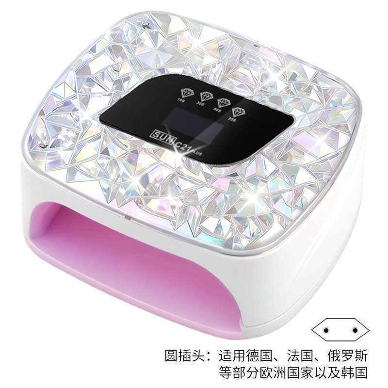 Lámpara de manicura de almacenamiento de doble fuente de luz inteligente de manicura de secado rápido UV doble fuente de luz de diamante de manicura de luz de larga duración