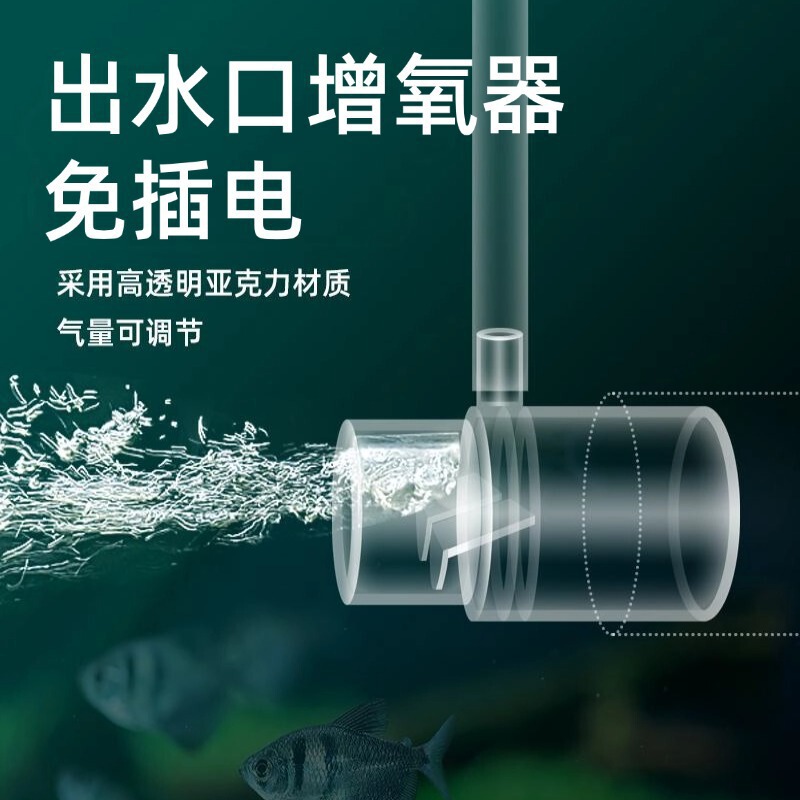 水槽の酸素増加排水口フィルタ出水管の溶存酸素拡散器は電気がなくて酸素を供給していません。|undefined
