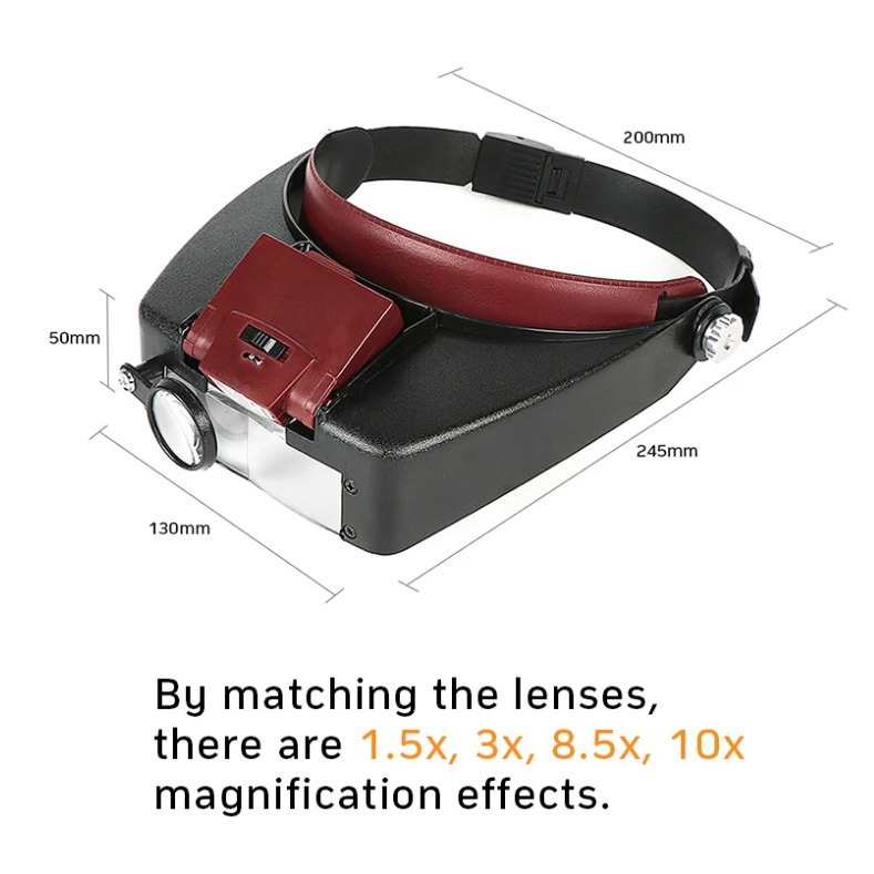 MG81007-A头盔式放大镜 自动升压装置 头戴式带灯阅读放大镜