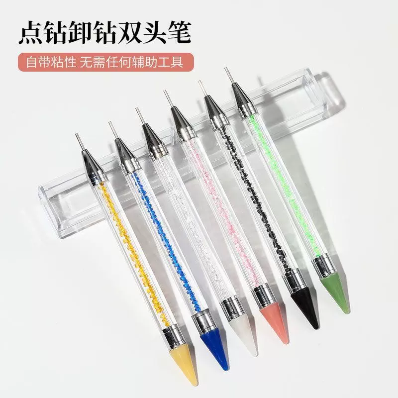 美甲蜡笔笔点钻笔双头新款花笔按压硅胶专用贴纸钻石工具饰品套装