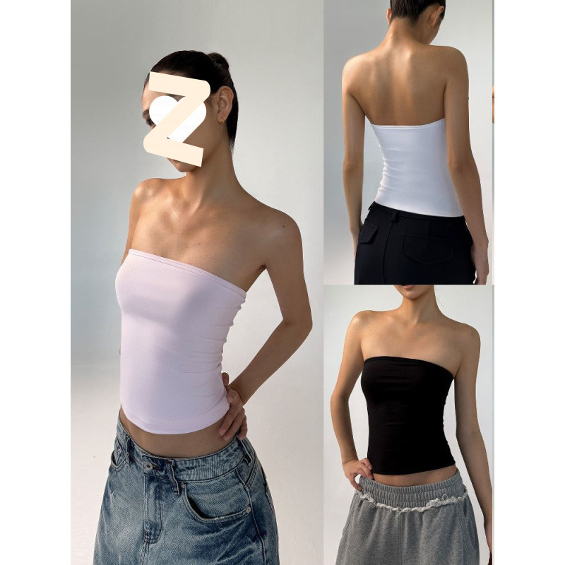 2026 Summer Hot Solid Color Tube Top for Women, Tight-Fitting, Waist-Cinching, Slim-Fit, High-Elastic Bustier Inner Top