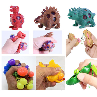 The new light-emitting tpr dinosaur Vent ball Grape ball fruit Le tweak Hens originality decompression Pressure reducing toy