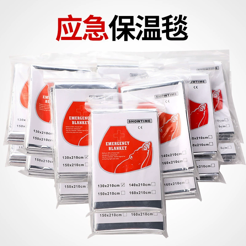 Наружное тепловое одеяло для выживания Двусторонное серебряное одеяло портативное оборудование для выживания на складе