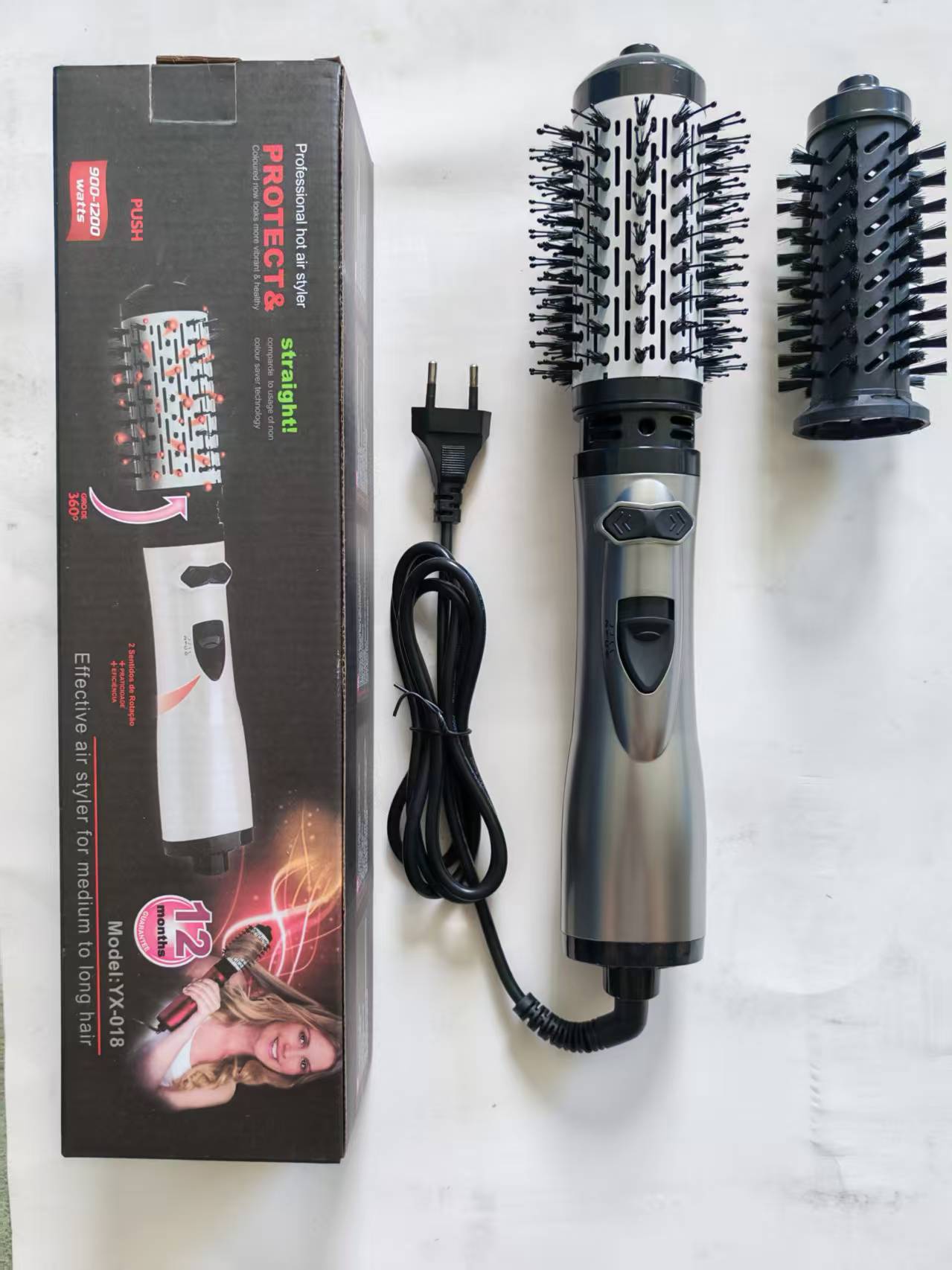 Peine secador de pelo automático transfronterizo para rizar y alisar, peine secador de pelo multifuncional dos en uno, temperatura constante, peine de aire caliente esponjoso y no dañino