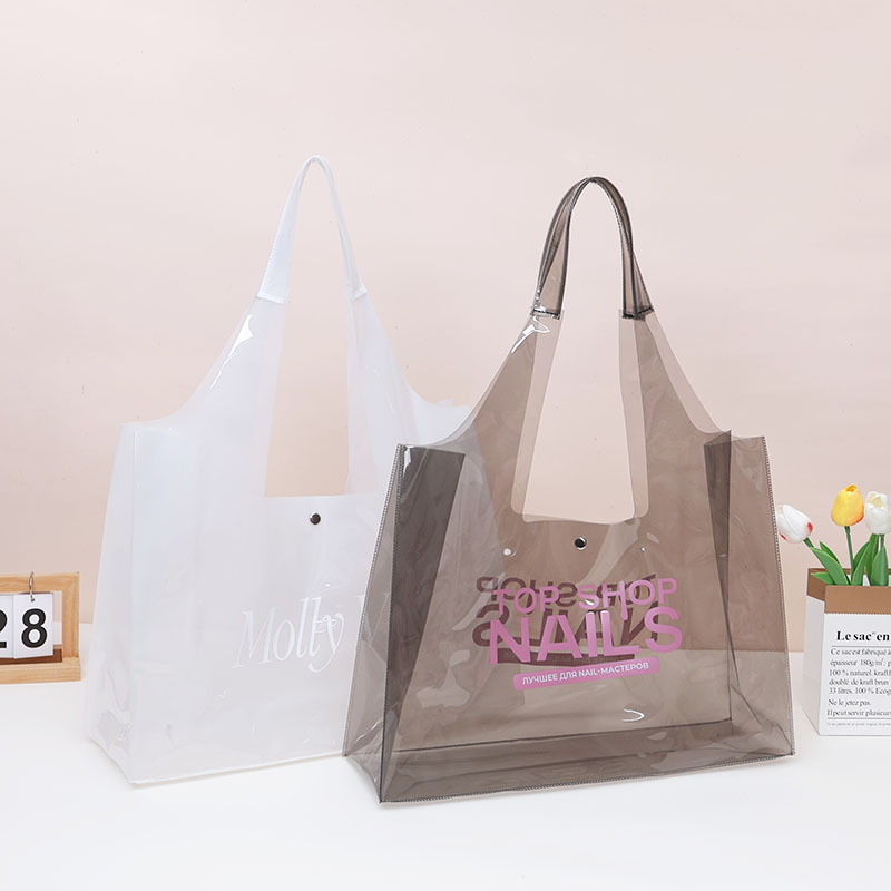 Nuevo bolso de jalea transparente bolso de compras letras PVC bolso de gran capacidad promoción logo personalizado