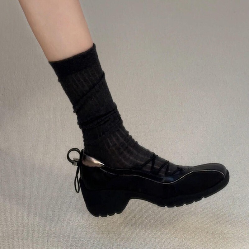 Soft leather version~Thick-soled height-increasing versatile casual sports ballet shoes for women, new style lace-up shallow Mary Jane shoes Soft leather version~Thick-soled height-increasing versatile casual sports ballet shoes for women, new style lace-up shallow Mary Jane shoes