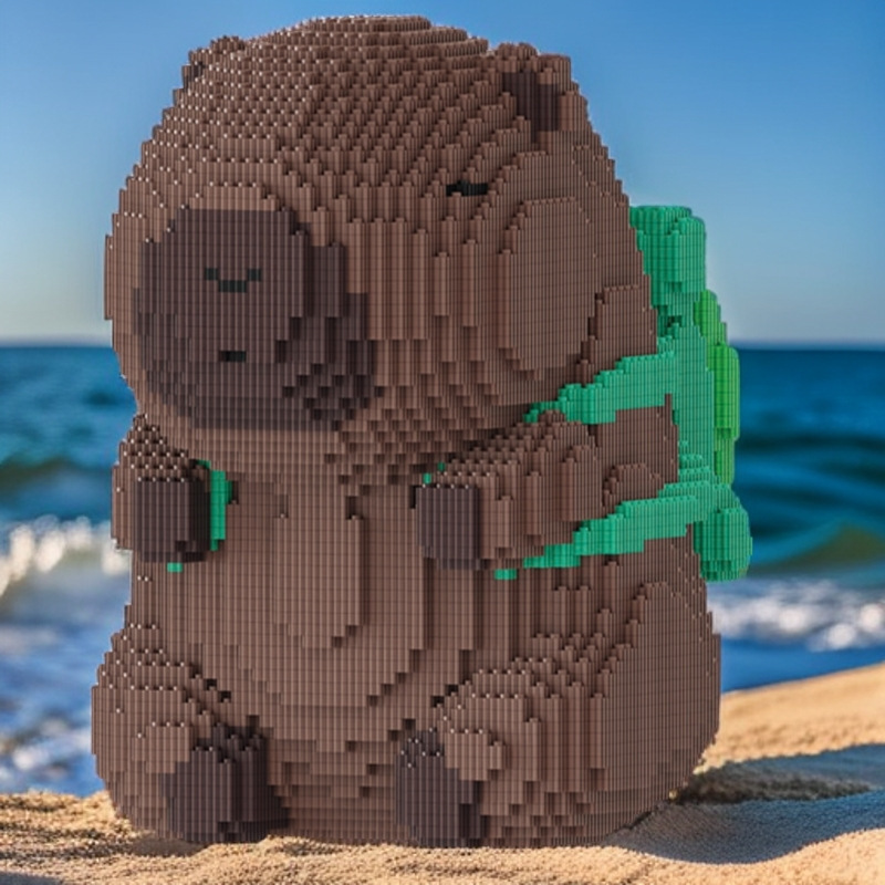 新しいカピバラは、レゴビルディングブロックと互換性があり、トレンディな手作りのおもちゃ、リビングルームの創造的な装飾モデルギフトに適しています。|undefined
