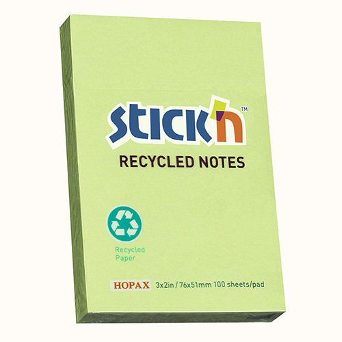 36504 친환경 재활용 종이 노트.76*51mm.그린
