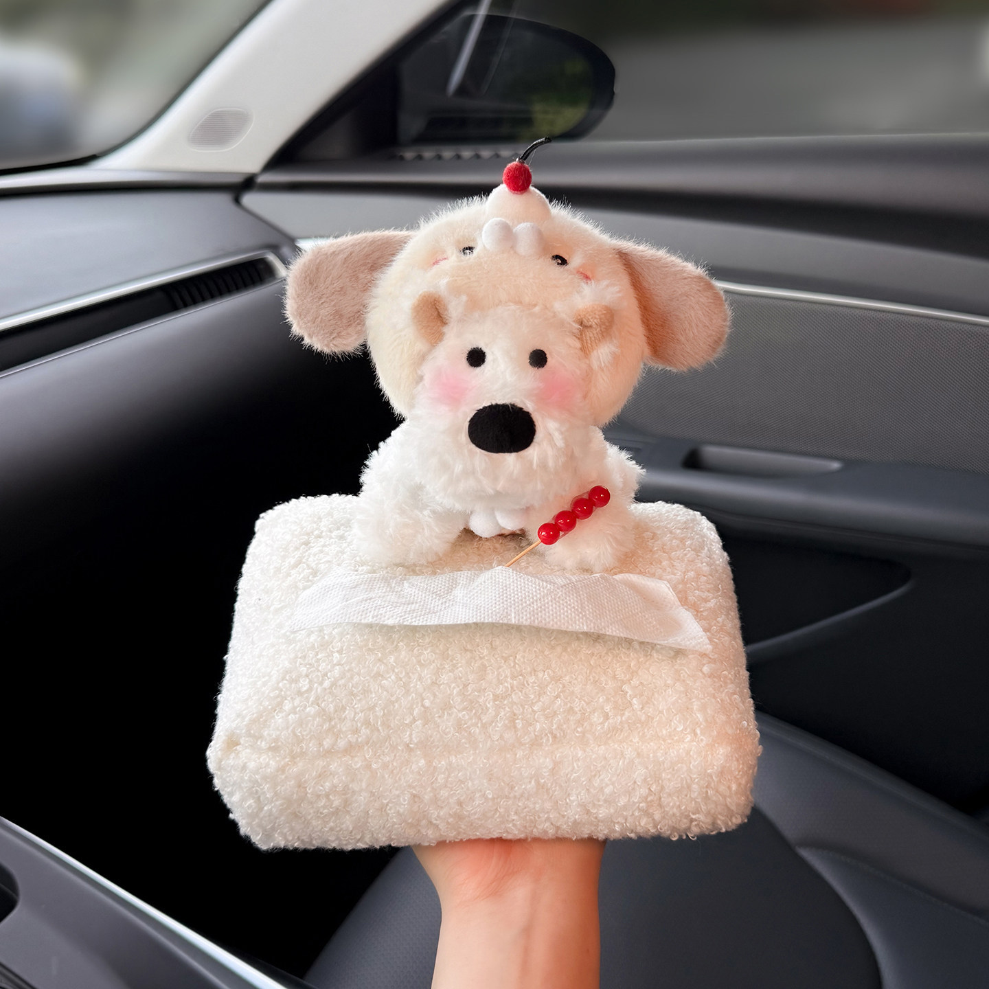 2026 West Highland Car Tissue Box, Car Armrest Box Tissue Bag, Seat-Mounted Car Tissue Box, Cute for Women