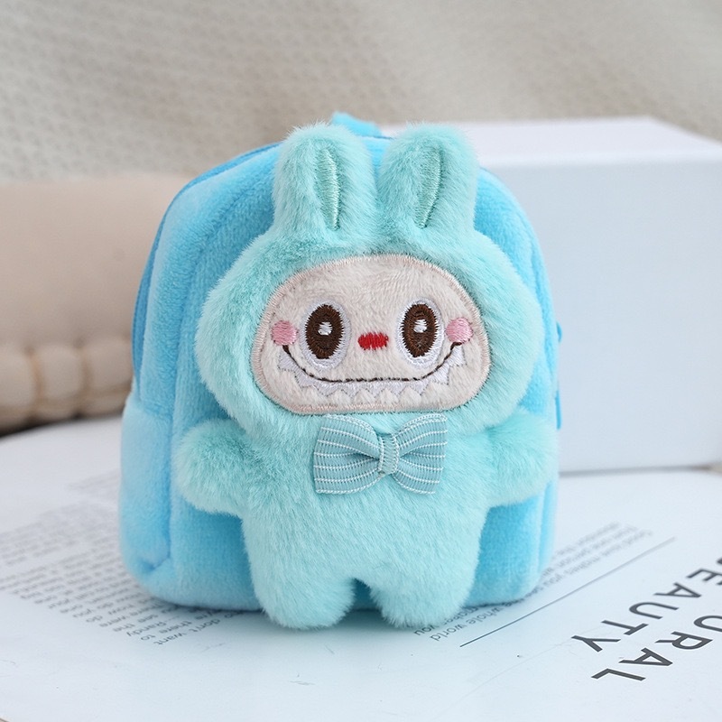 Labubu 小さなスクールバッグ漫画かわいい小銭入れぬいぐるみバックパックペンダント屋台子供の誕生日プレゼント|undefined