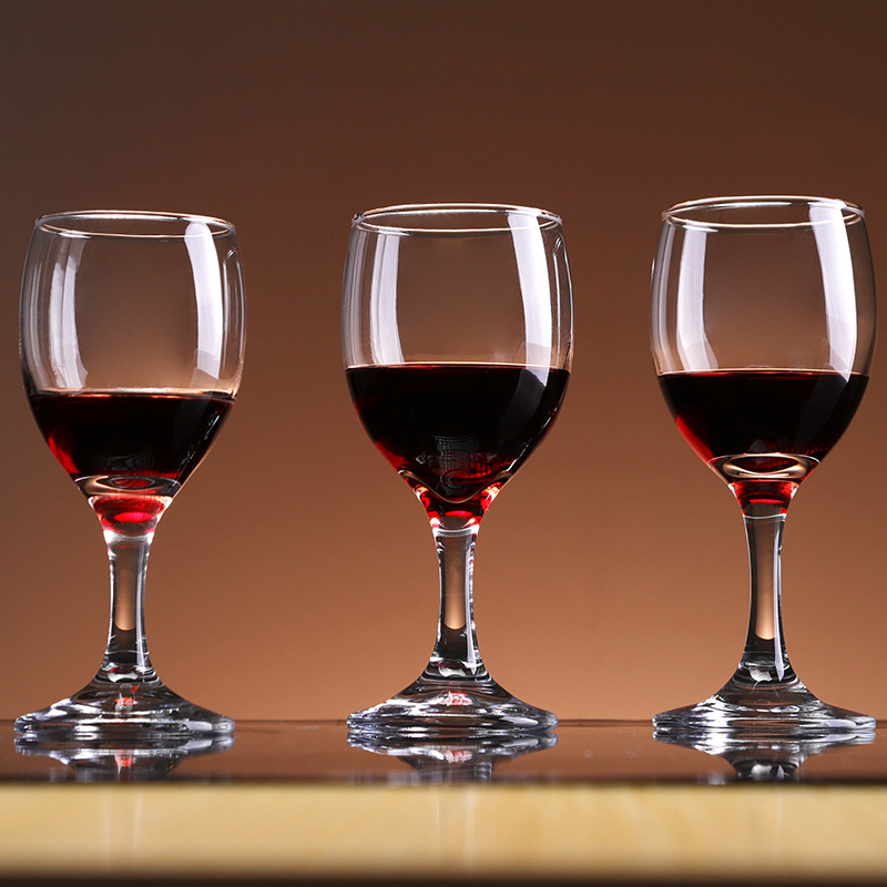 Copa de vino tinto de cristal transparente, copa de vino pequeña, copa alta y gruesa, copa para banquetes de restaurante, copa de champán