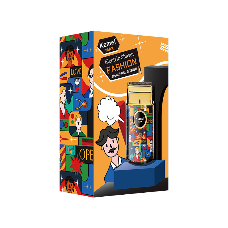 Afeitadora eléctrica kemei KM-RS7098 juventud graffiti USB recargable portátil alternativo Maquinillas de afeitar eléctrica