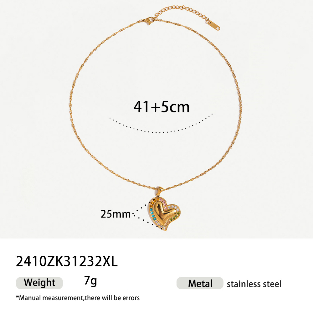 Europa y los Estados Unidos transfronterizos al por mayor de acero inoxidable 18k oro amor collar simplista sensación de alto nivel universal nicho cadena clavícula ins viento image 7