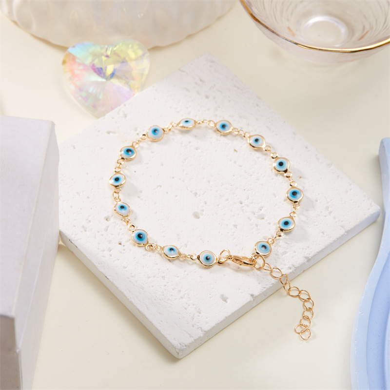 7g Weight Anklet Classification 1 Piece Quantity Holiday, Daily Occasion Alloy, Resin Material Eye Pattern Unisex Gender Casual, Simple Style Style Casual Simple Style Eye Alloy Resin Wholesale Anklet 10