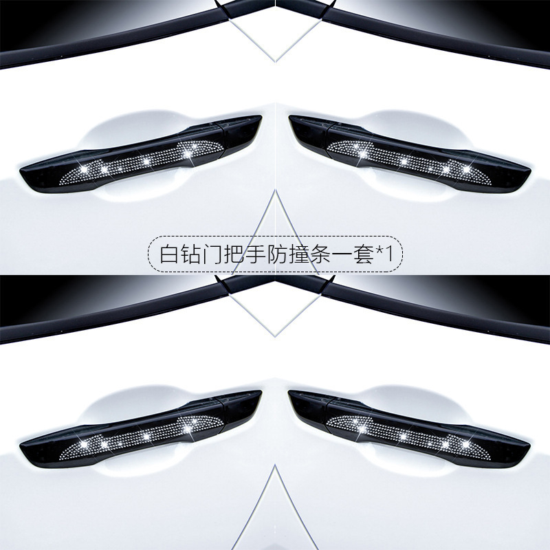 Car Door Handle Protective Film with Diamonds, Anti-Scratch Handle Sticker, Car Door Bowl Anti-Scratch Car Handle Protective Film