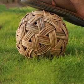 手工编织蹴鞠球古代天然藤球竹篾绣球道具装饰制作工艺品足球缅甸