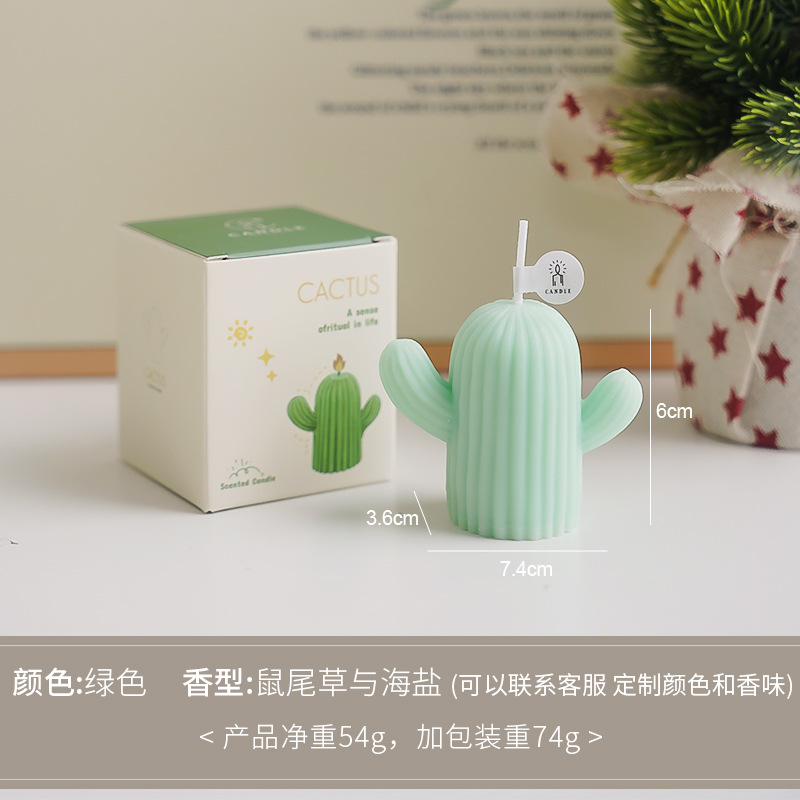 Cactus aroma de cera atmósfera creativa mano regalo pequeño aroma de vela hecha a mano simulación de cera de modelado