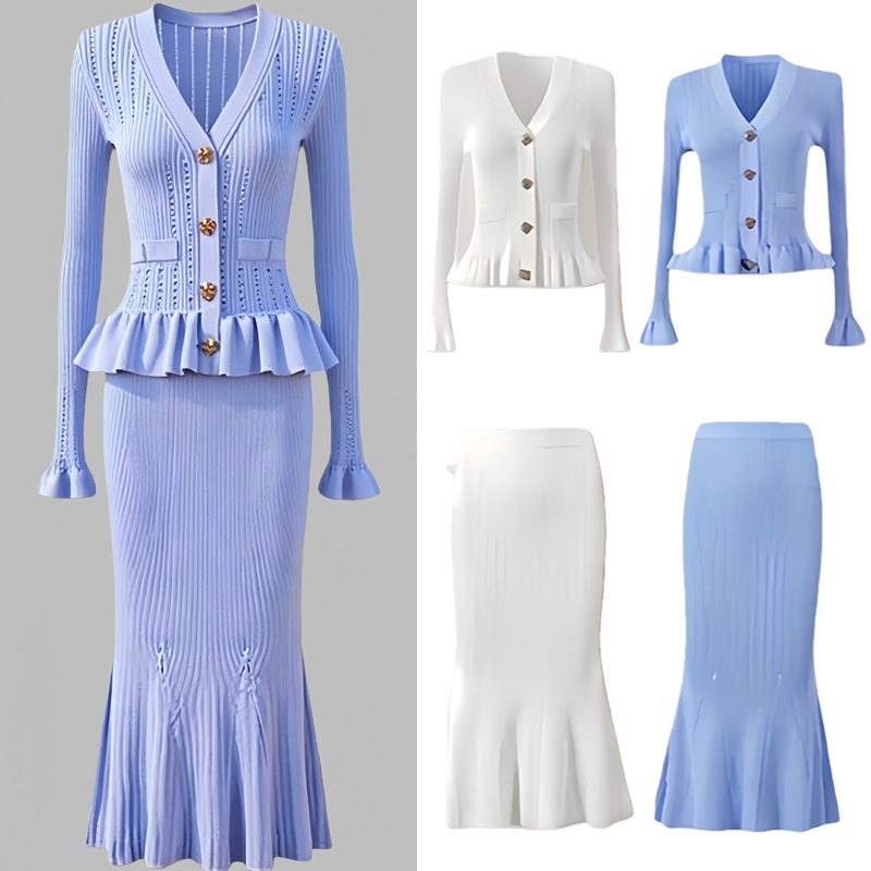 Long-Sleeved High-Quality Warm New Style Suit, Long Dress with Coat, Slim-Fit Sweater Dress, Vacation Style Dress Long-Sleeved High-Quality Warm New Style Suit, Long Dress with Coat, Slim-Fit Sweater Dress, Vacation Style Dress