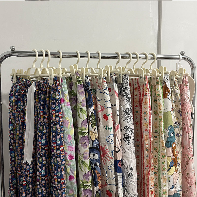 Pantalones anchos para mujer pantalones de pijama de algodón de verano para mujer Pantalones casuales de ropa para el hogar pantalones finos antimosquitos de noveno mes para mujer se pueden usar afuera