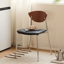 中古实木家用餐椅轻奢飞鸟椅休闲咖啡厅餐桌椅子设计师铁艺靠背椅