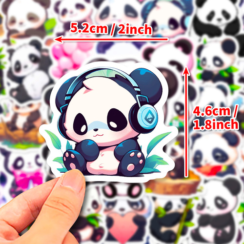 50 cartoon panda stickers creative trendy graffiti cartoon panda stickers children cute animal DIY stickers