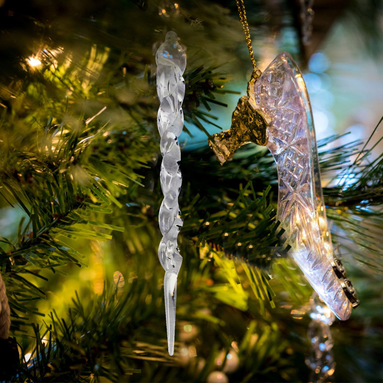 Productos de Navidad creativos colgantes de hielo transparentes nuevos colgantes de árbol de Navidad colgantes de hielo transparentes hielo