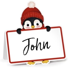 跨境定制可爱圣诞老人座位卡节日派对桌名卡自助晚餐帐篷折叠贺卡