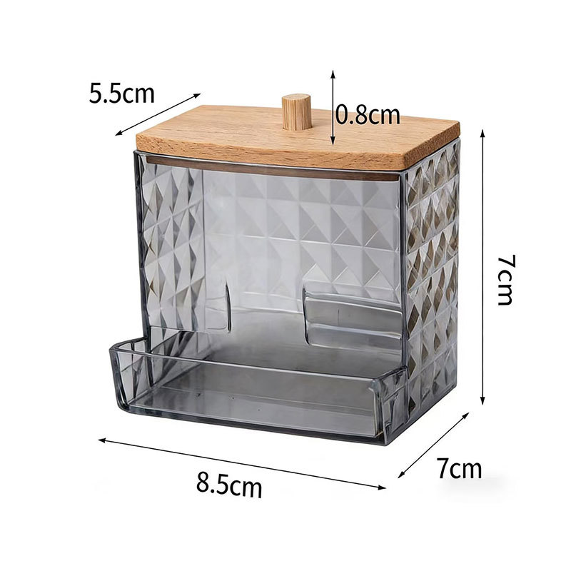 [Tienda de fábrica gris transparente] caja de almacenamiento de algodón acrílico se puede superponer portátil permeable a la ceniza para el almacenamiento de maquillaje doméstico