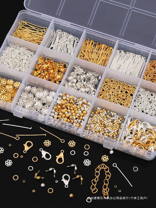 Boxed Open Ring Single Ring Flower Tray Lobster Clasp Accessories Set Necklace Bracelet Connection Pendant Handmade DIY Material