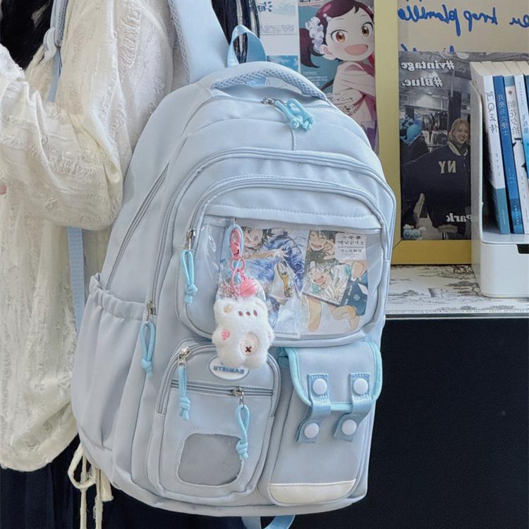 2025 New Style Backpack for Campus Casual Use, Large Capacity, Weight-Reducing, Multi-Pocket School Bag for Female Middle and High School Students