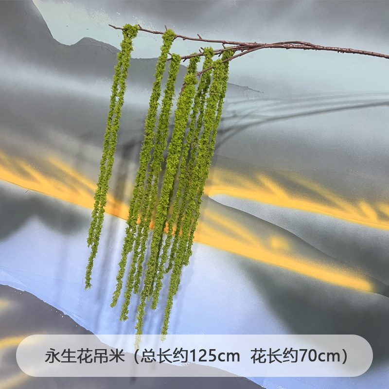 芦荀草绿植花龙须草假花白绿森系婚庆装饰自然风背景插花路引|undefined