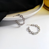 Metal design chain, brand earrings, Japanese and Korean