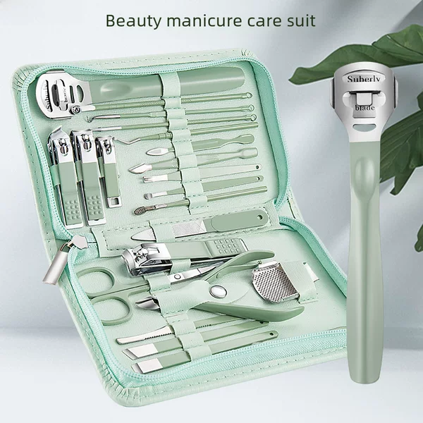Cross border nail clippers suit wholesale stainless steel beauty set zipper bag nail clippers nail clippers nail tools