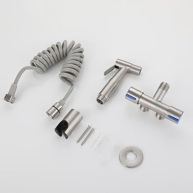 Cross-border wholesale of 304 stainless steel bathroom toilet spray guns, high-pressure flushing spray guns, feminine washers, toilet companion covers Specification drawing