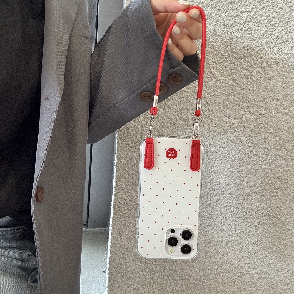 Red Polka Dot Phone Case For Iphone Pro Max Celebrity Style Cover_voghion.com