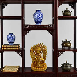 复古锌合金鎏金仿金藏传佛像 金属工艺品 文创市集古玩老物件摆件