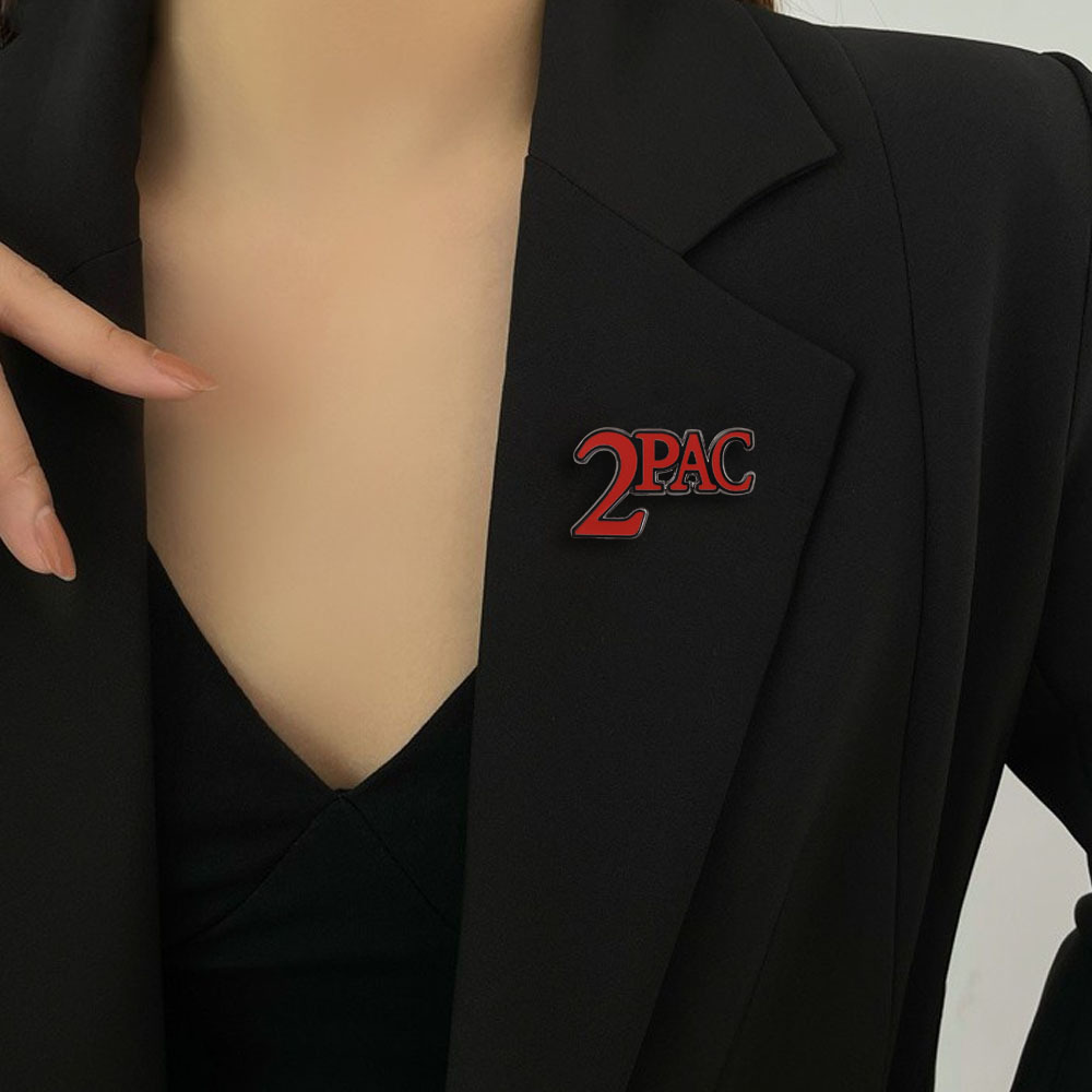 Legendary Rapper 2Pac Logo Brooch Hip-Hop Music Peripheral Metal Badge Clothing Bag Fashion Accessories