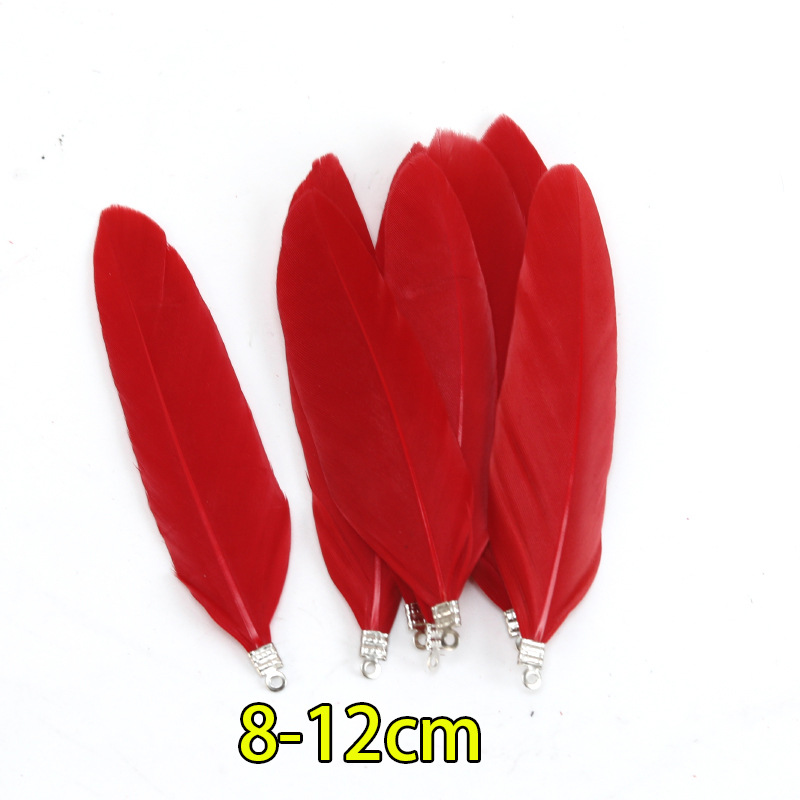 Plumas rojas al por mayor boda jardín de infantes diy plumas hechas a mano pieles de pavo pendientes de plumas de ganso accesorios accesorios de ropa image 27