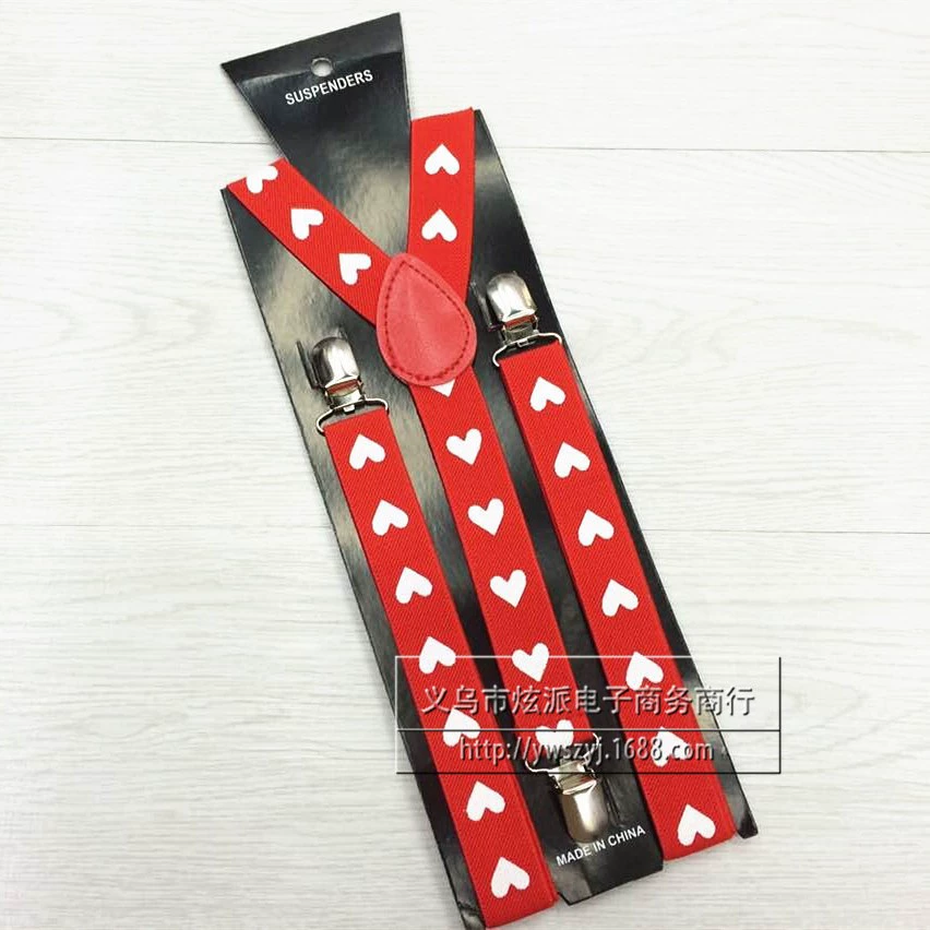 Взрослый ремень 3 клип Печать Эластичный ремень клип моды персик сердце подтяжки