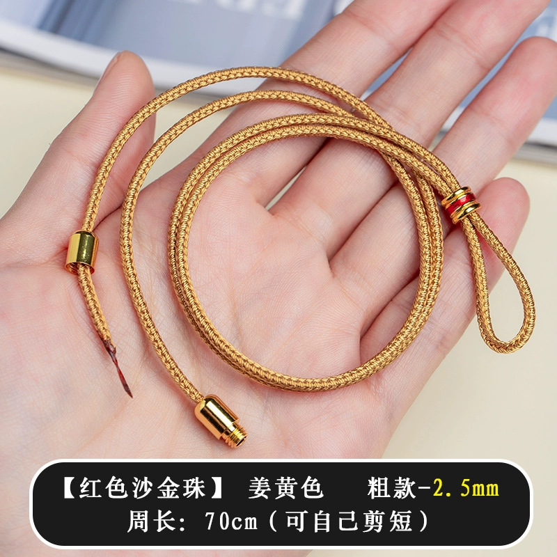 Ping An de alta gama cuerdas de collar colgante de oro cuerdas de mano tejida ocho tesoros brújula anillo cabeza de Buda