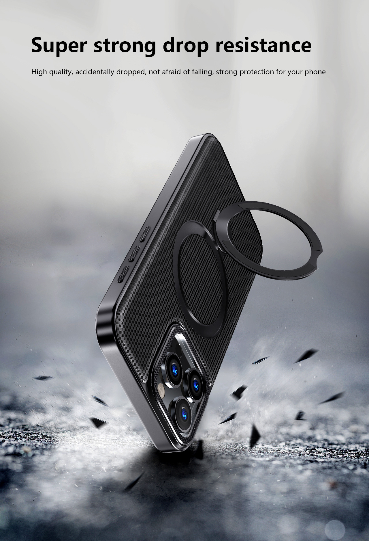 Ốp lưng da iPhone 17 Pro Max có giá đỡ xoay 360 độ, dùng cho iPhone 15 Pro/16 Pro Max — đen, xám, màu nâu chi tiết 6